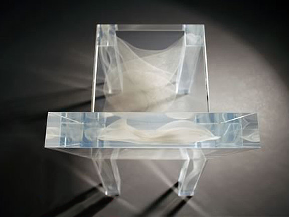 Acrylic design chair with laser engraving inside